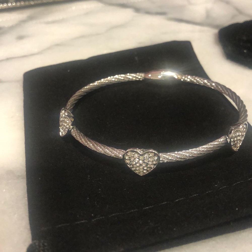 Triple Pavé Heart Bracelet-Boutique